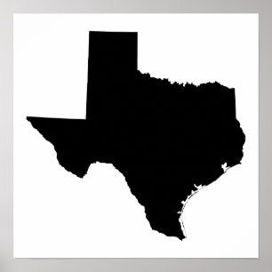 Texas in Schwarz und Weiß Poster