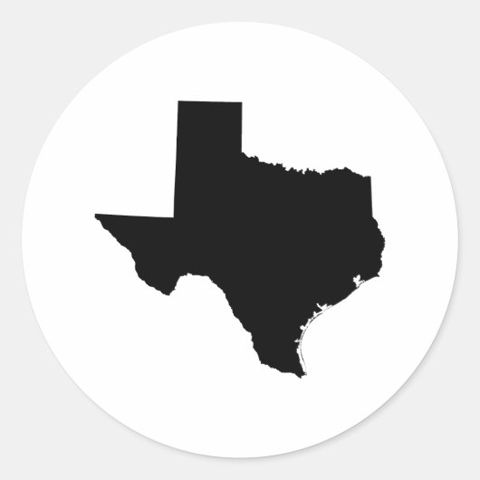 Texas in Schwarz und Weiß Runder Aufkleber (Vorderseite)