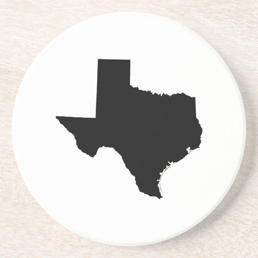 Texas in Schwarz und Weiß Sandstein Untersetzer (Vorne)