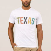 Texas in verblassten Retro-Farbbuchstaben T-Shirt (Vorderseite)