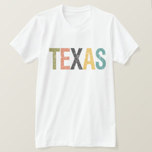 Texas in verblaßter Retro Farbbeschriftung T-Shirt