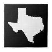 Texas in Weiß und Schwarz Fliese (Vorderseite)