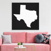 Texas in Weiß und Schwarz Leinwanddruck (Insitu (Wohnzimmer))