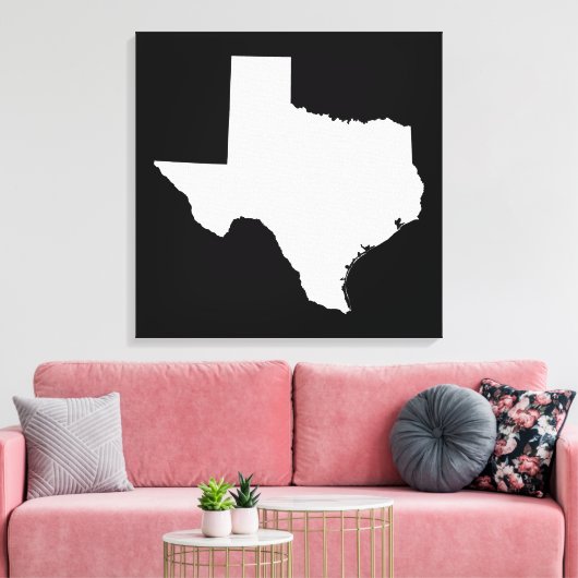 Texas in Weiß und Schwarz Leinwanddruck (Insitu (Wohnzimmer))
