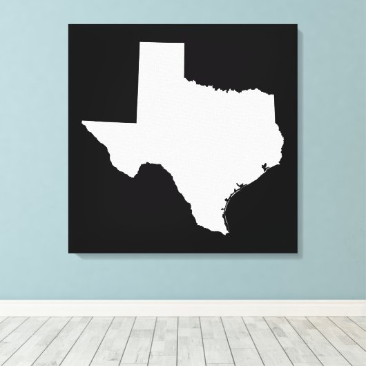 Texas in Weiß und Schwarz Leinwanddruck (Insitu (Holzboden))