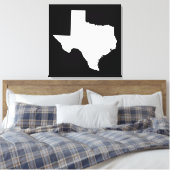 Texas in Weiß und Schwarz Leinwanddruck (Insitu (Schlafzimmer))