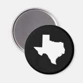 Texas in Weiß und Schwarz Magnet (Vorderseite/Rückseite)