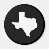 Texas in Weiß und Schwarz Magnet (Vorne)