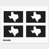 Texas in Weiß und Schwarz Rechteckiger Aufkleber (Blatt)