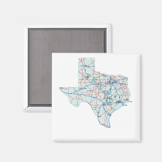 Texas Interstate Map Magnet (Vorderseite/Rückseite)