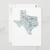 Texas Interstate Map Postcard Postkarte (Vorne/Hinten)