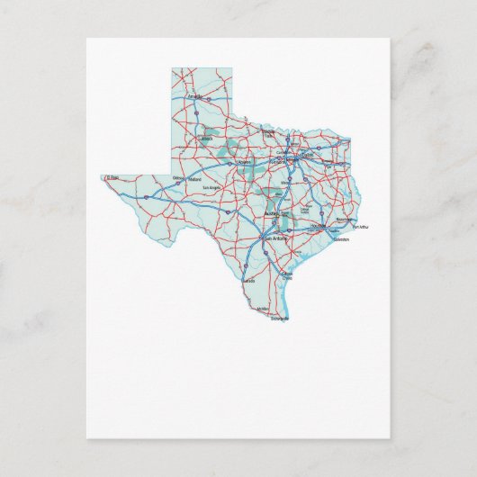 Texas Interstate Map Postcard Postkarte (Vorderseite)