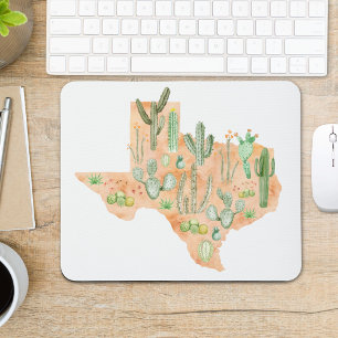 Texas-Kaktus-Sukkulenten-Aquarell-Illustrationskar Mousepad