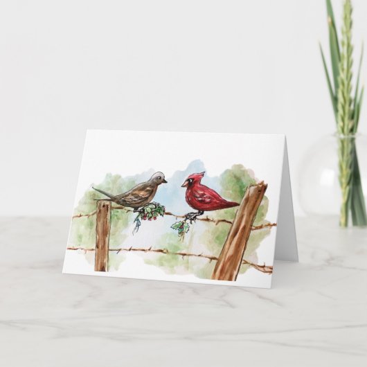 Texas Kardinal Weihnachten Karte (Vorderseite)