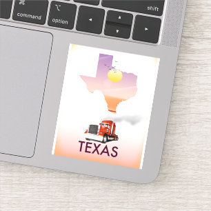 Texas Karte Big Rig Aufkleber