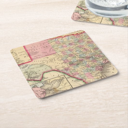 Texas-Karte durch Mitchell Rechteckiger Pappuntersetzer (angewinkelt)