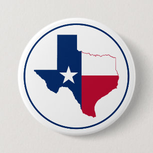 Texas Karte Flagge Knopf Button