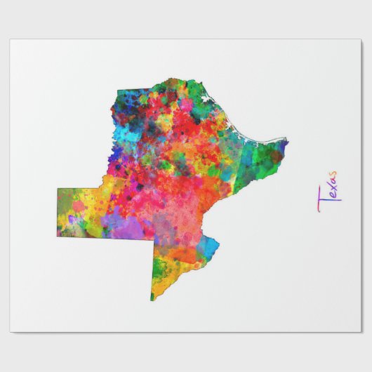Texas-Karte Geschenkpapier (Flach)