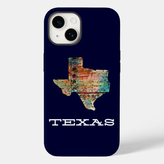 Texas Karte Rustikaler, festgehaltener Holzstil au Case-Mate iPhone Hülle (Rückseite)