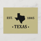 Texas Karte schwarz auf den einsamen Staat (Vorderseite)