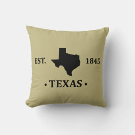 Texas Karte schwarz auf den einsamen Staat Kissen