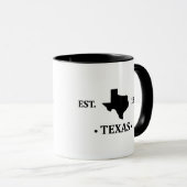 Texas Karte schwarz auf den einsamen Staat Tasse (VorderseiteRechts)