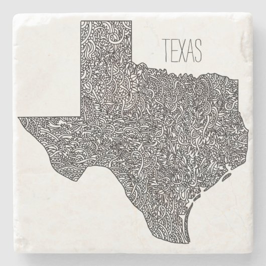 Texas-Karte Steinuntersetzer (Vorderseite)