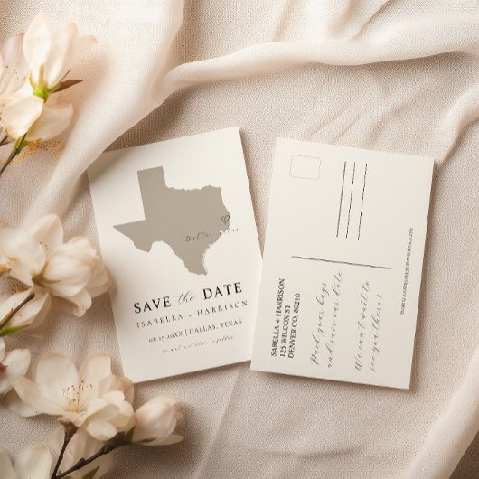 Texas-Karte Vorlage zum Speichern des Datums