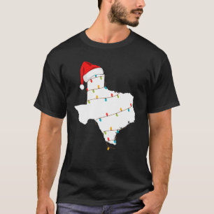 Texas Karte Weihnachten mit Weihnachtsmannmütze We T-Shirt