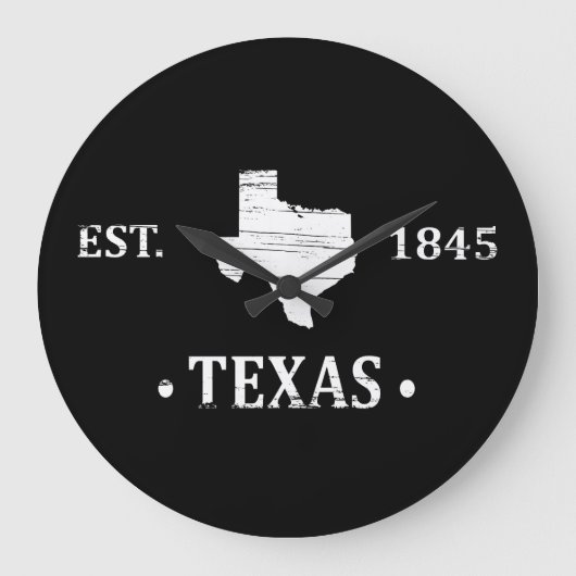 Texas Karte weiß der einstündige Staat Große Wanduhr (Vorderseite)
