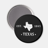 Texas Karte weiß der einstündige Staat Magnet (Vorderseite/Rückseite)