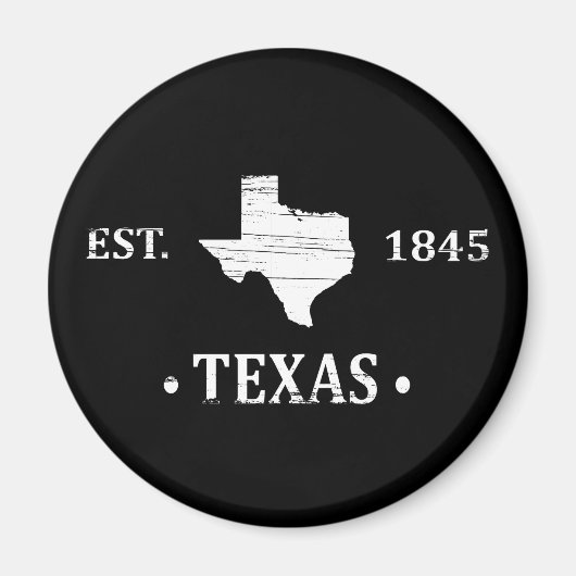 Texas Karte weiß der einstündige Staat Magnet (Vorne)
