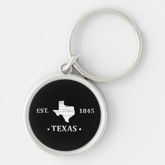 Texas Karte weiß der einstündige Staat Schlüsselanhänger (Vorne)