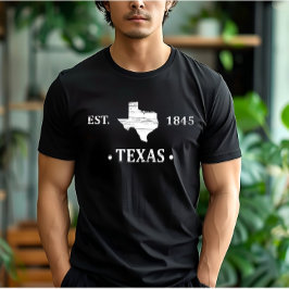 Texas Karte weiß der einstündige Staat T-Shirt