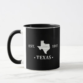 Texas Karte weiß der einstündige Staat Tasse