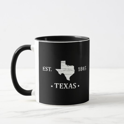 Texas Karte weiß der einstündige Staat Tasse (Links)