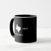 Texas Karte weiß der einstündige Staat Tasse (Vorderseite Links)