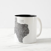 Texas-Karte Zweifarbige Tasse (VorderseiteRechts)