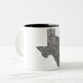 Texas-Karte Zweifarbige Tasse (Vorderseite Links)