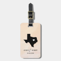 Texas-Karten-Hochzeits-Gepäckanhänger,