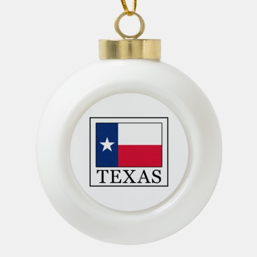 Texas Keramik Kugel-Ornament (Vorderseite)
