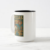 Texas Keramik Tasse - Staat Texas Coffee Cup (Vorderseite Links)