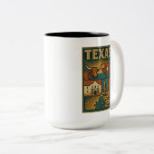Texas Keramik Tasse - Staat Texas Coffee Cup (VorderseiteRechts)