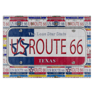 Texas-Kfz-Kennzeichen US-Weg-66 Schneidebrett