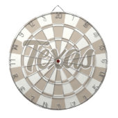 Texas Khaki und White editierbarer Text Dartscheibe (vorne)