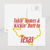 Texas - Kickin-Hintern Postkarte (Vorne/Hinten)