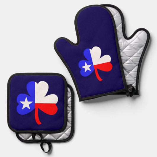 Texas Kleeblatt Ofenhandschuh & Topflappen-Set (Vorderseite/Rückseite)