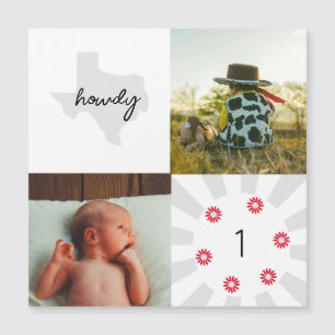 Texas Kleinkind Howdy Foto Albulm Flat Card Magnetkarte