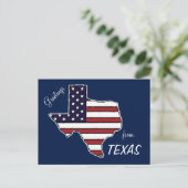 Texas Kontur American Flag anpassbare Postkarte (Stehend Vorderseite)
