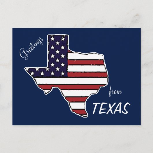 Texas Kontur American Flag anpassbare Postkarte (Vorderseite)